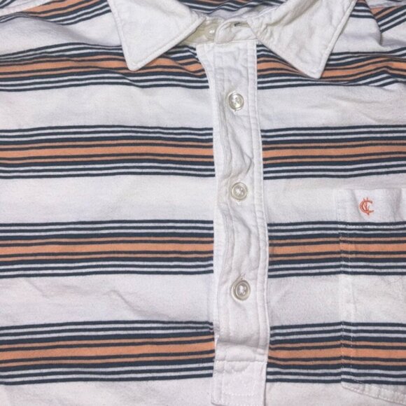 Criquet Pima Cotton Short Sleeve Stripe Polo 4-Button Size Large - Picture 7 of 11